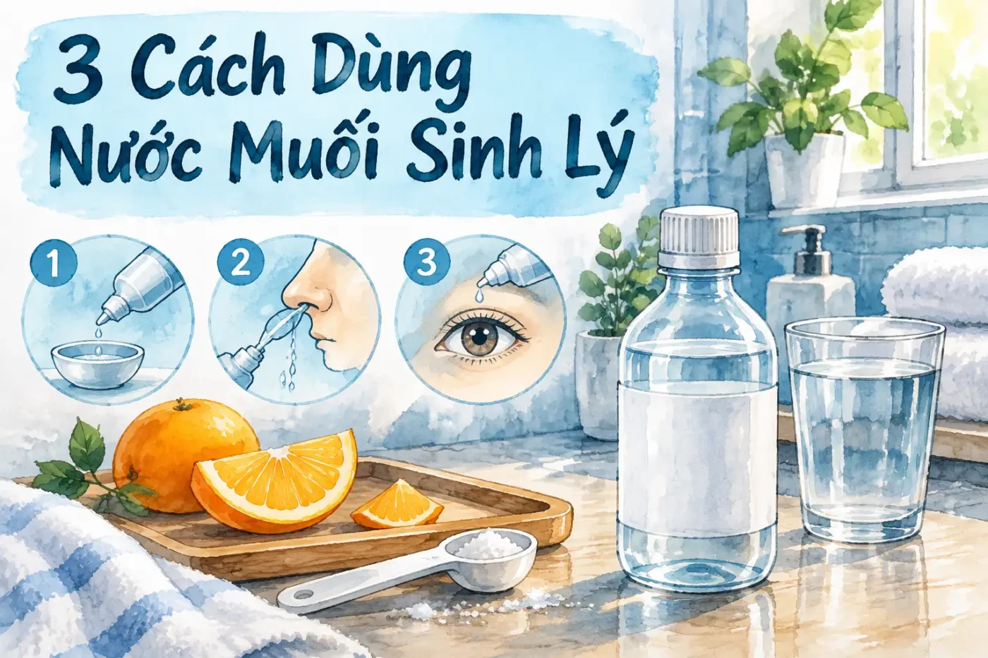 3 cách dùng nước muối sinh lý trị viêm da nhẹ an toàn