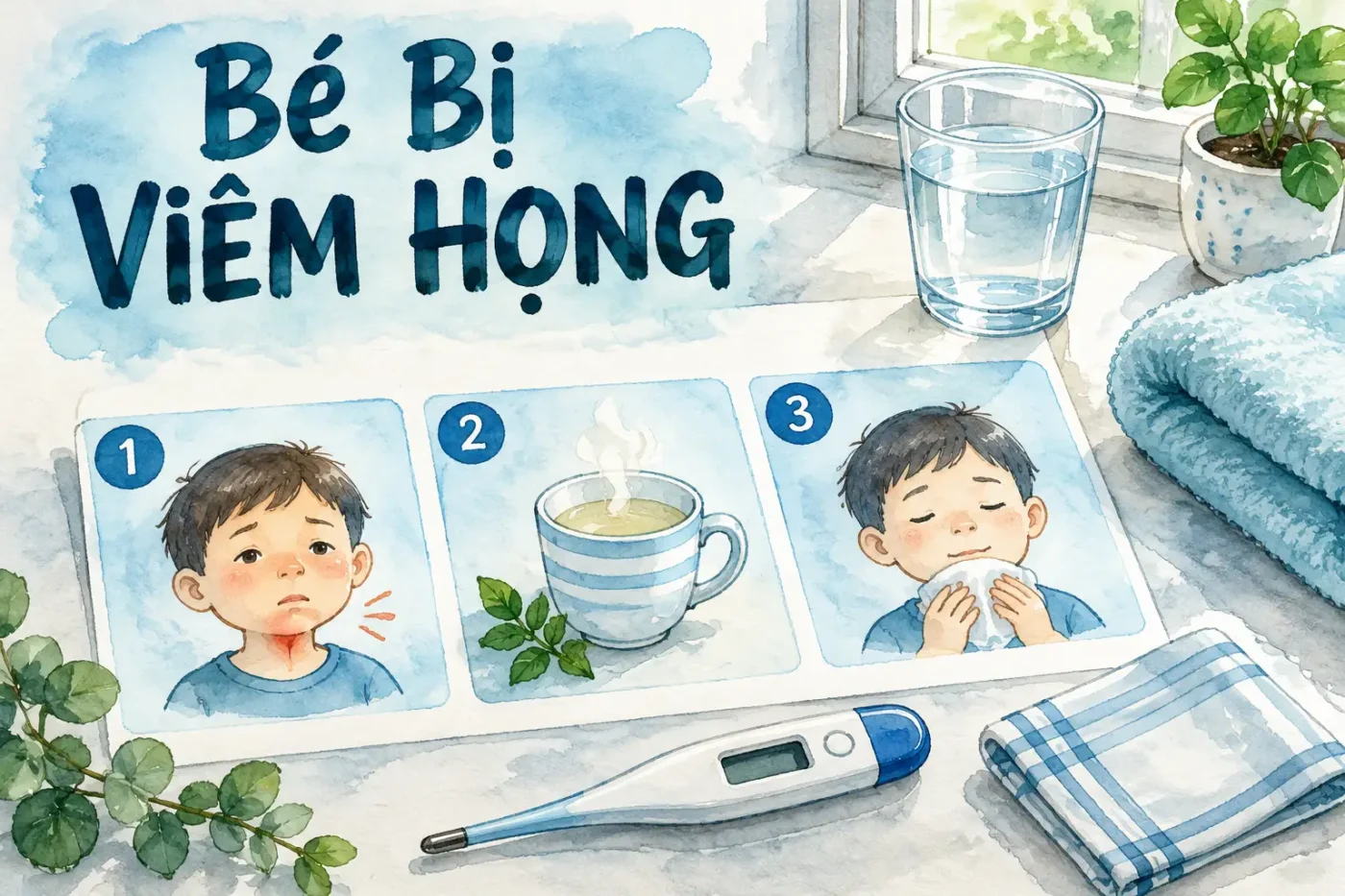 Bé bị viêm họng