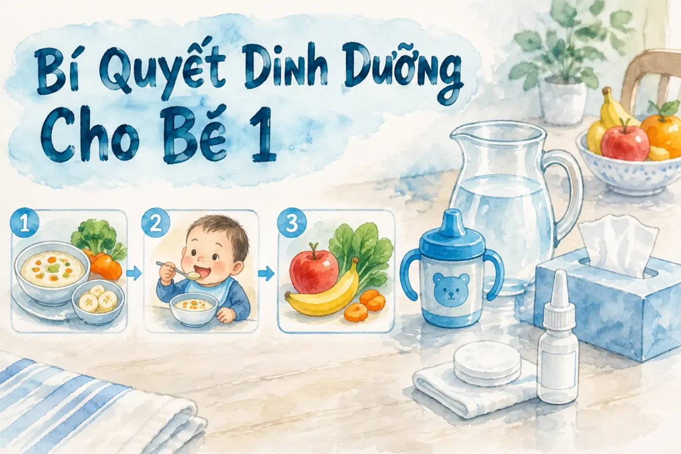 Bí quyết dinh dưỡng cho bé 1 tuổi lớn nhanh vượt chuẩn