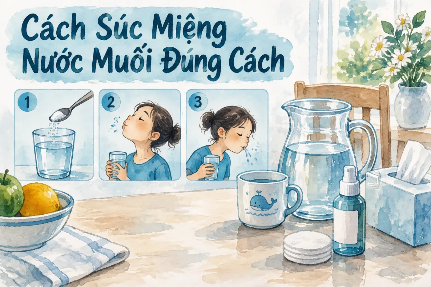 Cách súc miệng nước muối đúng cách giúp sạch khuẩn