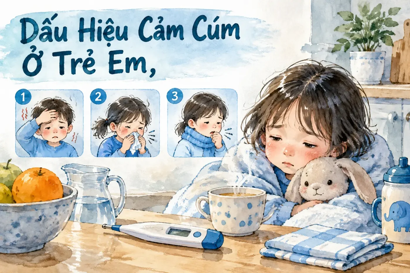 Dấu hiệu cảm cúm ở trẻ em, cha mẹ dễ nhầm lẫn cần biết