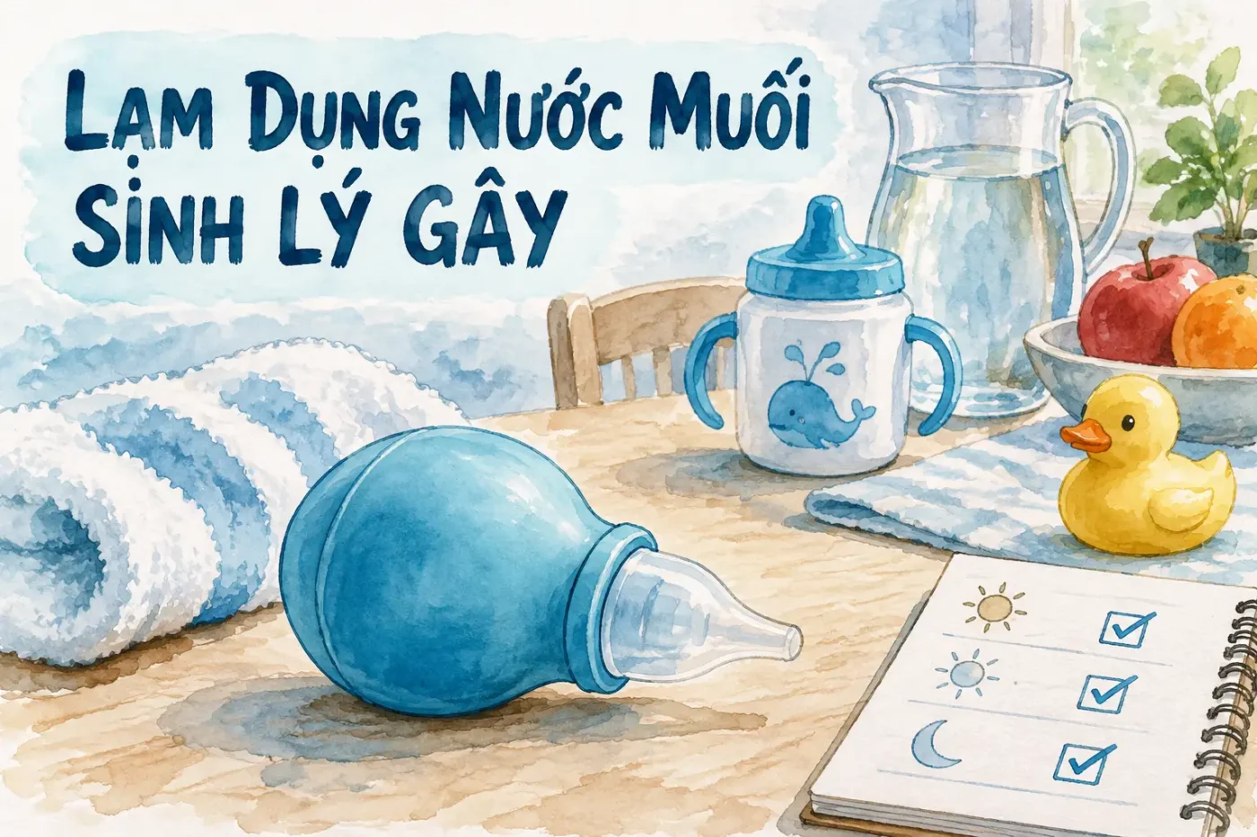 Lạm dụng nước muối sinh lý gây hại cho trẻ nhỏ