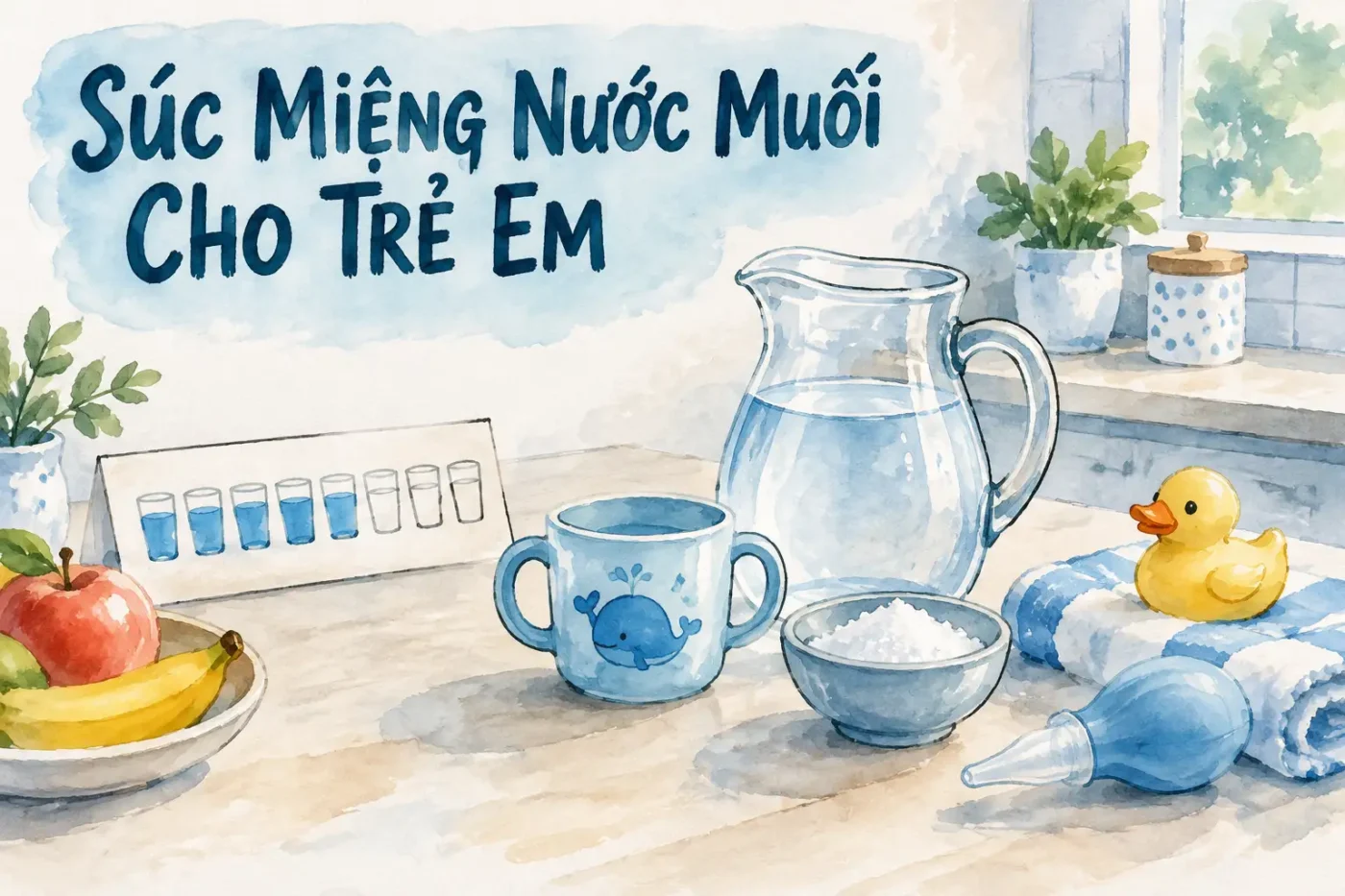 Súc miệng nước muối cho trẻ em đúng cách, an toàn