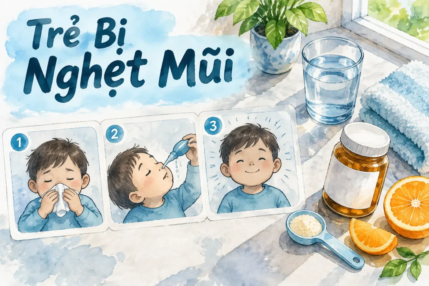 Trẻ bị nghẹt mũi