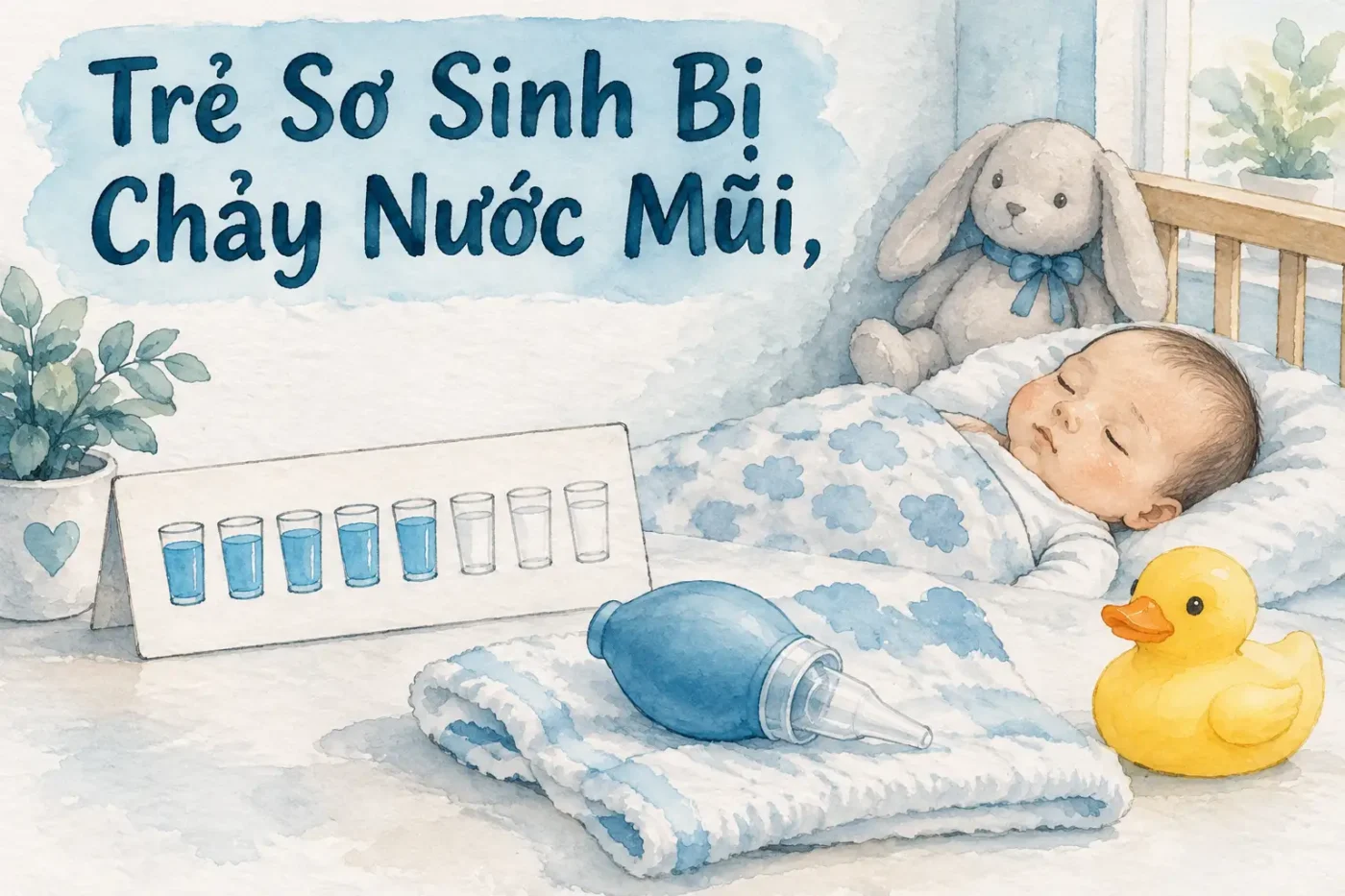 Trẻ sơ sinh bị chảy nước mũi, xử lý đúng và an toàn